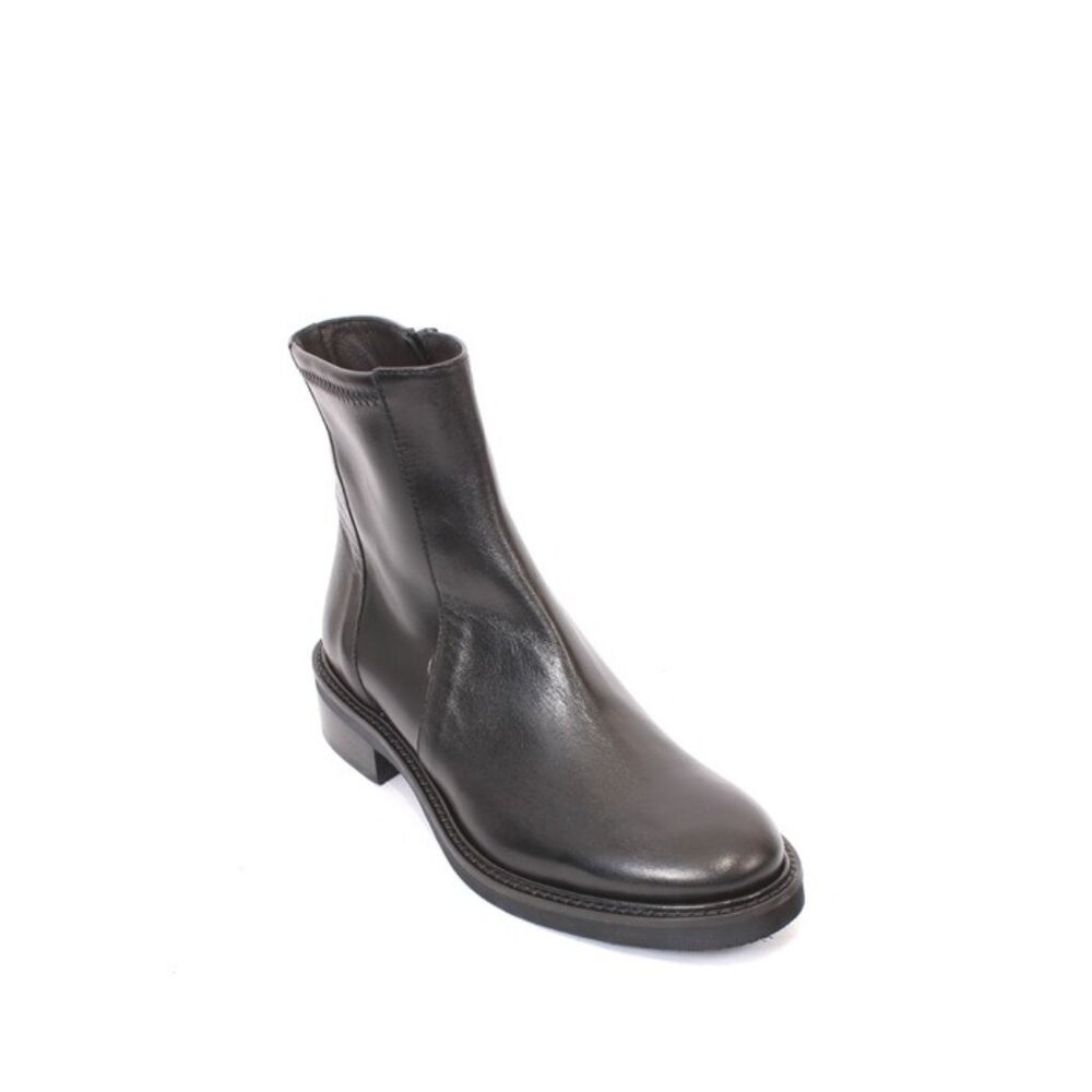 Luca Grossi 607 Black Leather Ankle Heel Boots